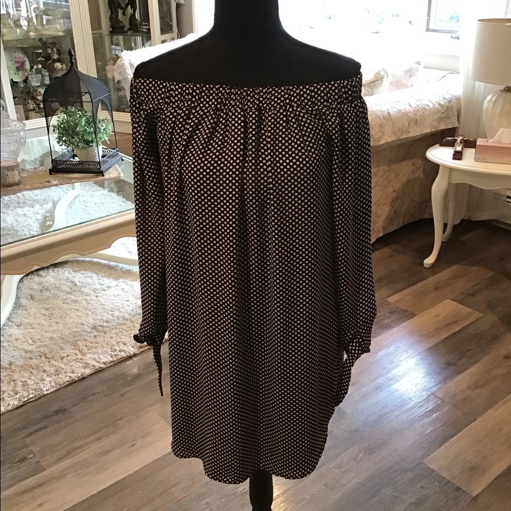 Express long sleeve off the shoulder dress - blouse